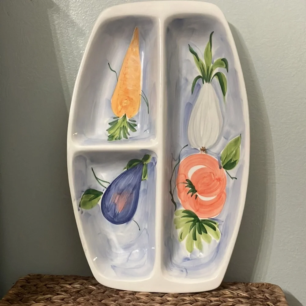 Crate & Barrel 3 Part Serving Dish Italy Ancora